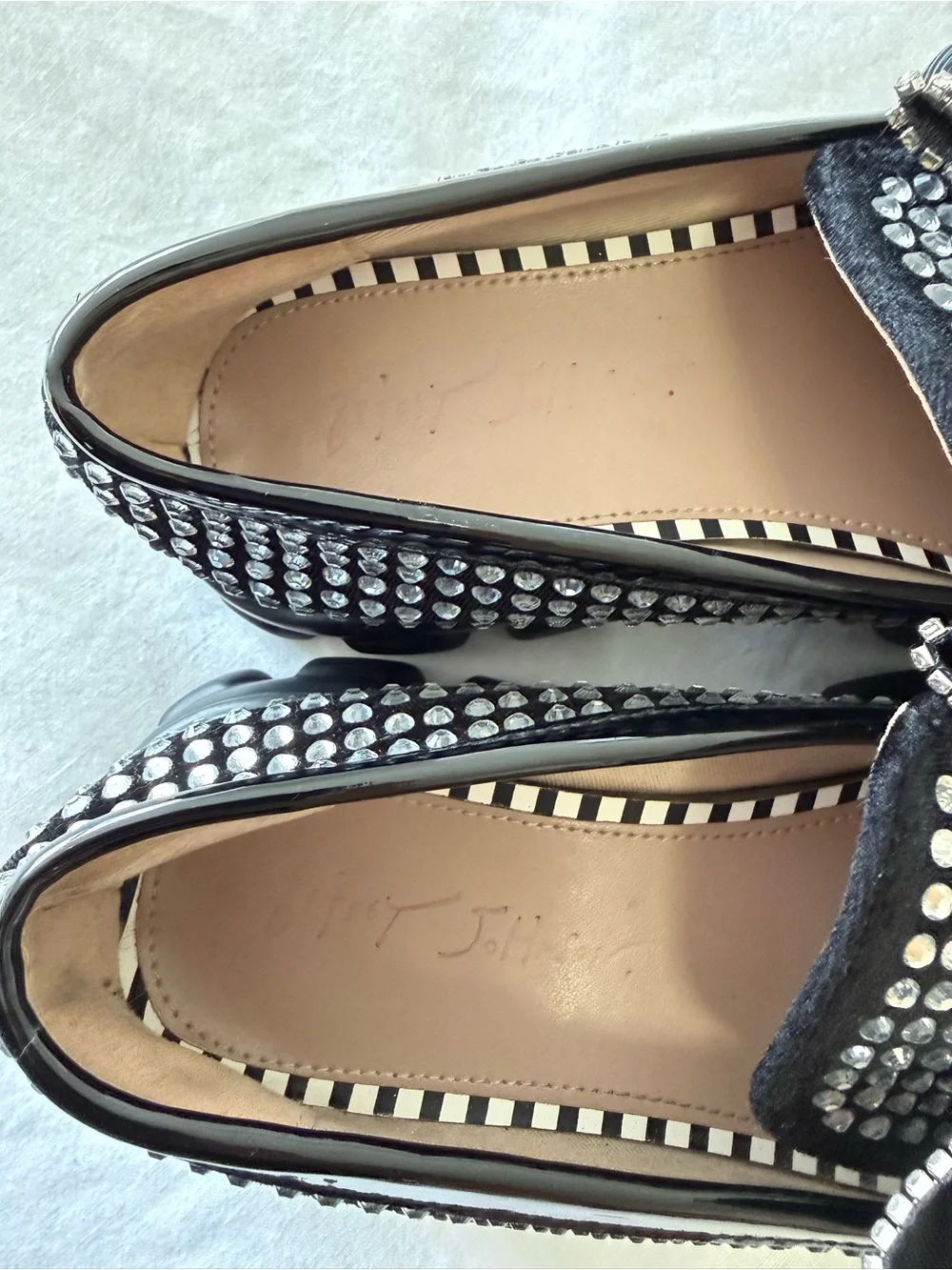 Betsey Johnson | Women’s 10 | Black Vincent Chunky Platform Loafers Rhinestone